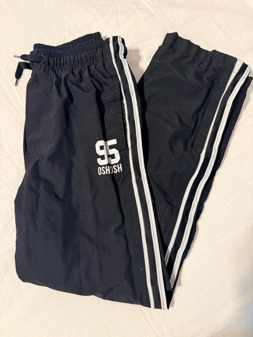 OshKosh boys black Track athletic Pants with White Stripes size 10